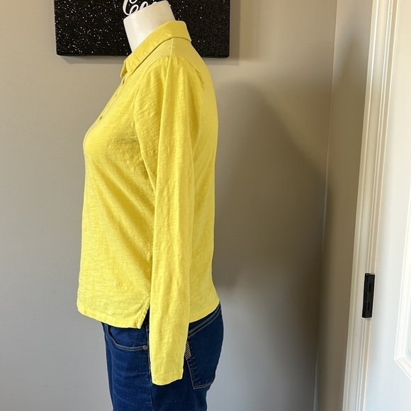 BODEN The Cotton Jersey Collar Notch Tee Long Sleeve Yellow Sz XS - Picture 8 of 13